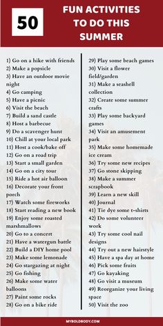 the 50 fun activities to do this summer