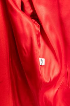 "Vintage 1980s coat of bright red warm wool. Long sleeves with button belt band cuffs. Collared, buttons up front. sleek silhouette flares out a bit. Side hip pockets. Built in padding at shoulders. Fully lined in red satin Label: Fashionfila Fits like size: Small Measurements: Bust: 36\" Waist: 38\" Length: 29\" Shoulder to shoulder: 17\" Sleeve length: 23\" Condition: Excellent. Please do not hesitate to convo with any questions. We upload large pictures - Simply click on each picture for a cl Vintage Red Winter Outerwear, Red Vintage Wool Outerwear, Red Wool Double-breasted Outerwear, Vintage Single-breasted Red Outerwear, Red Single-breasted Leather Outerwear, Red Satin, Red Wool, Large Picture, Wool Jacket