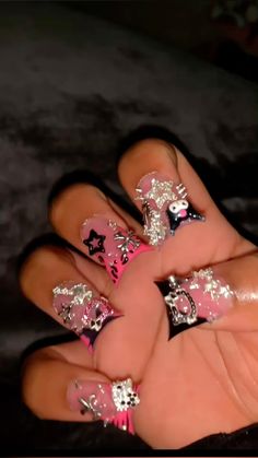 Fall Duck Nails, Extra Nails Designs, Duck Acrylic Nails, Junk Nails, Weak Nails, Punk Nails, Hard Nails, Duck Nails, Colored Acrylic Nails