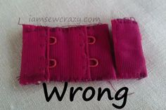 two pieces of pink fabric with the words wrong on it and an image of some red buttons