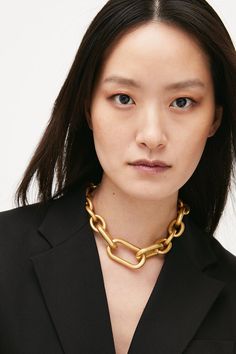 Gold Plated Chunky Necklace Statement Necklace Gold, Trendy Gold-tone Jewelry With Chunky Chain, Gold-tone Chunky Necklace As Gift, Trendy Gold-plated Chunky Chain Necklace, Bold Gold Chunky Necklace, Luxury Gold-tone Chunky Chain Necklace, Chain Outfit, Chunky Gold Necklaces, Thick Chain Necklace