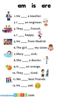 an english worksheet with pictures and words for children to learn in the classroom