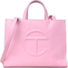 Pink Leather Bag With Logo, Pink Shoulder Bag With Logo, Logo Satchel For Shopping, Designer Pink Shoulder Bag With Logo, Pink Top Handle Bag With Logo, Pink Logo Shoulder Bag, Luxury Pink Bags With Logo, Designer Pink Bag With Logo, Trendy Pink Shoulder Bag With Logo