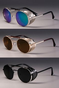 Look the part with these Fashionwear hippy retro sunglasses. The polarized lenses resist UV rays to help protect your eyes, while the metal frames ensure durability during everyday use. Providing 100% UV protection from the sun's harmful rays these Retro Round Metal Sunglasses are functional in addition to being fashionable. Fashion eyewear for women stylish look. steampunk glasses men, sunglasses mens fashion, men's fashion accessories #mensunglassses #fashionsunglasses #fashion #styles Retro Outdoor Sunglasses With Round Frame, Retro Round Frame Sunglasses For Outdoor, Retro Round Frame Outdoor Sunglasses, Retro Adjustable Sunglasses For Streetwear, Retro Adjustable Metal Sunglasses, Adjustable Metal Retro Sunglasses, Adjustable Retro Metal Sunglasses, Punk Sunglasses With Mirrored Lenses And Adjustable Fit, Trendy Metal Round Frame Sunglasses