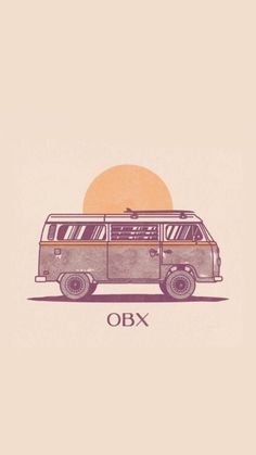 an old van with the word obx written on it's front and side