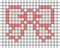 a cross stitch pattern with red and white squares in the shape of a letter d