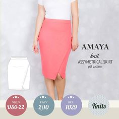 a woman in a white top and pink skirt with text that reads,'sewing pattern for