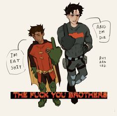 rights reserved to the respective author of the image (🥩) Damian And Jason, Wayne Family, Batman Funny, Dc Comics Artwork, Im Batman, Dc Memes, Damian Wayne, Batman Family, Batman Movie