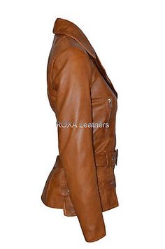 ROXA NEW Women Dark Tan Authentic Lambskin Pure Leather Jacket Belted Biker Coat | eBay Fitted Double-breasted Winter Leather Jacket, Biker Coat, Best Leather, Leather Skin, Dark Tan, Nice Leather, New Woman, Real Leather, Leather Jacket