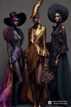 Afro Punk Fashion, Gender Fluid Fashion, Afrocentric Fashion, Fashion Figure Drawing, Classic Style Outfits, Witch Fashion, Black Witch, Cyberpunk Fashion, Fashion Figures