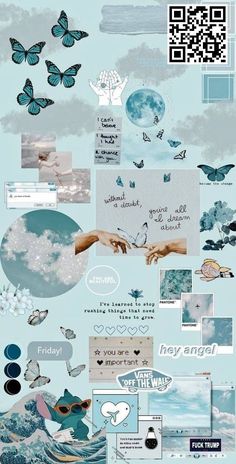 a collage of blue and white images, with the words love in different languages