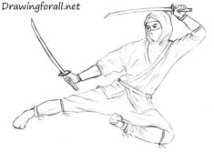 Drawing Ninja, Ninja Ideas, Drawing Traditional, Tree Drawings Pencil, Space Coloring Pages, Drawing Lesson, Line Sketch