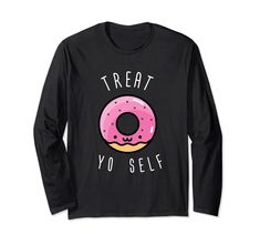 PRICES MAY VARY. Treat Yo Self Donut T-shirt for any sweet food lover. With this funny doughnut tee it is time to impress with this awesome graphic t-shirt. Be on trend with this funny tshirt. Wear this tshirt yourself or gift it to someone special. This is the ideal gift for any donut lover. A Perfect gift for a son, daughter, brother, sister, girl or boy friend or partner. Lightweight, Classic fit, Double-needle sleeve and bottom hem Donut Tshirt, Sweet Food, Funny Tshirt, Brother Sister, Shirt Men, Branded T Shirts, Food Lover, Funny Tshirts, Ideal Gift