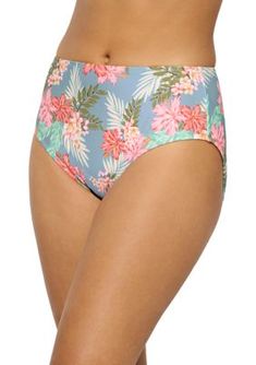 Add a tropical flair to your next beach day look with these TRUE CRAFT swim bottoms. | TRUE CRAFT Women's Tropics High Waisted Swim Bottoms, Blue, XXL Beachwear Bottoms With 4-way Stretch Elastane, Moisture-wicking Swim Bottoms Short Length, Blue Beachwear Bottoms With 4-way Stretch, Blue 4-way Stretch Moisture-wicking Swimwear, Blue Moisture-wicking Swim Bottoms, High Waisted Swim Bottoms, High Waisted Swim, Swim Bottoms, Beach Day