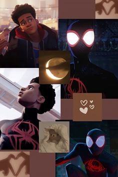 spider - man collage with various images and text that reads, i love you