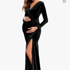 Nwt Black Velvet Long Sleeve Maternity Dress, Size Small Halloween Baby Shower Dress, Maternity Black Tie Dress, Elegant Fitted V-neck Maternity Dress, Black V-neck Maternity Dress, Chic V-neck Maternity Dress For Party, Elegant Black Long Sleeve Maternity Dress, Black Fitted Long Sleeve Maternity Dress, Fitted V-neck Maternity Dress For Fall, Elegant Fall Party Maternity Dress