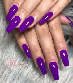 Colorful Summer Nails, Neon Purple Nails, Nails For 2023, Acrylic Nail Designs Classy, Winter Nail Colors, Summer Nails Art, Dark Purple Nails, Plum Nails, Violet Nails