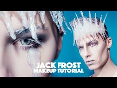 JACK FROST Makeup Tutorial Diy Jack Frost Costume, Jack Frost Makeup, Ice Costume Makeup, Frost Makeup, Ice Elf Makeup, Jack Frost Makeup Ice Queen, Scary Ice Queen Makeup