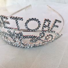 "Beautiful Bride to Be tiara for your engagement shower, bachelorette party or Girl's Night Out! Bachelorette Party Headband | Bride to Be tiara | Crown for Bachelorette This bride to be tiara is the height of glamour and celebration. It's a keepsake every bride will wear and treasure. Pretty, sparkly, for the \"bride to be\". Perfect for the Bachelorette party This is the perfect accessory for that special bride who wants a little extra bling. the headband is metal with rhinestone accents it is Bride Headband Bachelorette, Bachelorette Party Headband, Night Out Bachelorette Party, Tiara Bride, Headband Bride, Party Tiara, Crown Photos, Clear Hair, Bride Tiara