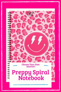 the preppy spiral notebook with pink leopard print