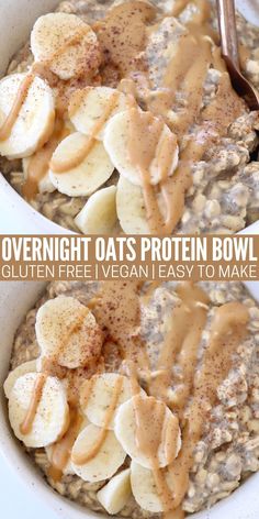 overnight oatmeal with bananas and peanut butter