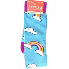 Sky Blue And Purple Knee High Socks With Fun Rainbows And Clouds. Super Cute! For Shoe Sizes 5-9. Please See Photos For Details. New With Tags! Bundle Your Likes For A Private Discount. Reasonable Offers Welcome! Affordable Blue Fun Socks, Trendy Multicolor Stretch Knee-high Socks, Playful Super Soft Multicolor Socks, Fun Blue Cotton Socks, Playful Multicolor Knee-high Socks, Multicolor Stretch Knee-high Socks, Rainbow Socks, Knee High Socks, Aesthetic Fashion