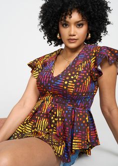 Afro Dresses, Kitenge Tops, Zebra Abstract, African Tops For Women, Modern African Clothing, African Print Pants, African Tops, African Print Tops, African Print Skirt