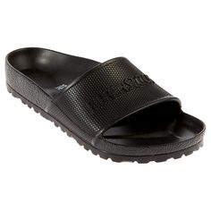 Birkenstock Barbados EVA Slide Sandal  A lightweight, sporty slide sandal with the contoured cork footbed you know and love from Birkenstock. You'll be living in these all summer. Casual Black Footbed Sandals For Outdoor, Summer Outdoor Slides With Cork-bed Midsoles, Casual Slide Footbed Sandals With Rubber Sole, Casual Cork-bed Slip-on Slides, Black Cushioned Sport Sandals For Summer, Summer Outdoor Footbed Sandals With Branded Insole, Birkenstock Barbados, Birkenstock Colors, Wedding Watch