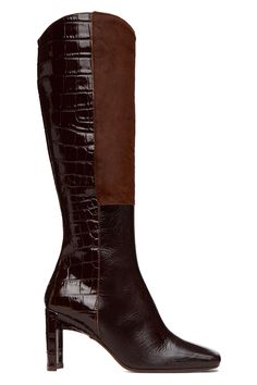 Miista: Brown Antonina Boots | SSENSE Suede Outfit, French Roast, Boots Knee High, Capsule Outfits, Pony Hair, Boots Knee, Chunky Boots, Fall 2024, Tall Boots