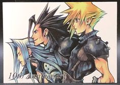 an image of two anime characters with different hair colors and armor on their backs, one is holding his arm around the other's shoulder