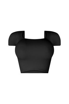 Basic short sleeve crop top featuring a square neckline Double layering Bra friendly Runs true to size Seamless Short Sleeve Crop Top For Summer, Black Square Neck Seamless Tops, Seamless Stretch Crop Top With Square Neck, Seamless Stretch Square Neck Crop Top, Stretch Crop Top With Square Neck, Stretch Square Neck Crop Top, Black Cropped Short Sleeve Top For Summer, Solid Stretch Short Sleeve Crop Top, Black Seamless Fitted Crop Top