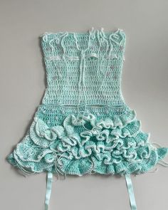 Get trendy with [Customized Handmade] Mermaid’s Song Knitting Top and Skirt set -  available at Peiliee Shop. Grab yours for $65 today! Crochet Mermaid Dress, Crochet Layering, Crochet Ruffle Dress, Crochet Skirt And Top, Mermaid Crochet Top, Easy To Sew Tops, Knit Clothes Patterns, Custom Skirt, Crochet Mermaid Top