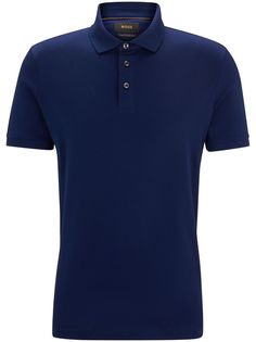 navy blue cotton mother-of-pearl buttons polo collar short front button fastening short sleeves straight hem Workwear Polo Shirt With Collar And Button Closure, Elegant Collared Polo Shirt With Button Closure, Collared Polo Shirt With Buttons For Workwear, Elegant Polo Collar Top With Button Closure, Business Casual Polo Shirt With Button Closure, Elegant Tops With Button Closure And Polo Collar, Classic Polo Shirt With Buttons For Work, Elegant Polo Shirt With Button Closure For Workwear, Business Casual Polo Top With Button Closure