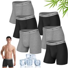 PRICES MAY VARY. 【QUALITY FABRIC】Men's boxer briefs are made of 95% rayon made from bamboo & 5% spandex. Upgrade fabric is 3 times softer than normal cotton, which is moisture-wicking, durable, lightweight and no fade. Features Cool Comfort technology, making the underwear cool against the skin and silky to the touch. Spandex provides extra stretch for the ultimate comfort experience. 【3D FLY POUCH】Designed with an ergonomic 3D U-shaped pouch and functional open fly for a supportive fit, IGOLUMO Boxers For Men, Boxer For Men, 6 Packs, Boxer Briefs, 6 Pack, Briefs, Moisture Wicking, Quality Fabric, Pouch