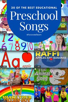 various children's books with the title 20 of the best educational preschool songs