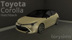 the toyota corolla hatchback is shown in an empty room