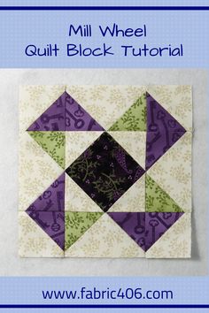 an image of a quilt block with the words mill wheel quilt block pattern on it