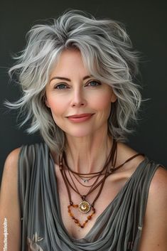 Chic Haircut, Funky Hair, Haircuts For Older Women, Hair Transition, Short Silver Hair, Short Shag Hairstyles, Natural Gray Hair, Curly Pixie