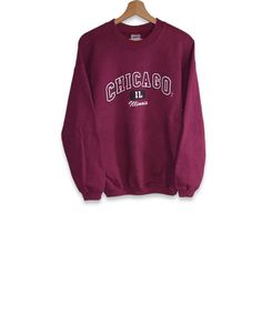 Chicago Illinois Pullover Sweatshirt! Condition: 8/10 Size: L Materials: 80% cotton 20% polyester Sleve length:54.5cm Shoulder width:56.5cm Chest width:56cm Body length: 66cm FEEDBACK & SHOP Leave your feedback for us is very import and if you have any issues please contact us to resolve it!! Sporty Cotton T-shirt With Ribbed Cuffs, Winter Varsity Long Sleeve T-shirt, Casual Long Sleeve Sweater For Campus, Oversized T-shirt With Ribbed Cuffs For College, Collegiate Long Sleeve Cotton Sweatshirt, Collegiate Long Sleeve Fleece Top, Long Sleeve Sweater With Ribbed Cuffs For Campus, Relaxed Fit Long Sleeve Sweater For Casual Wear, Cotton Long Sleeve Sweater For Campus