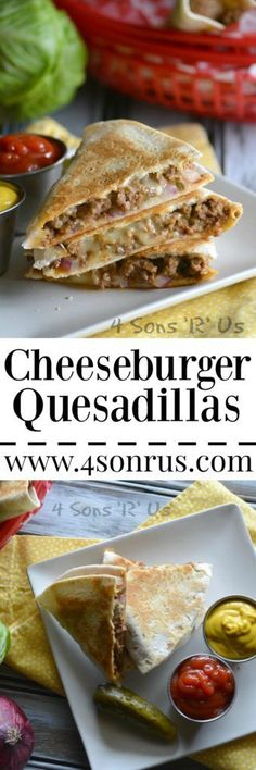 cheeseburger quesadillas with salsa on the side