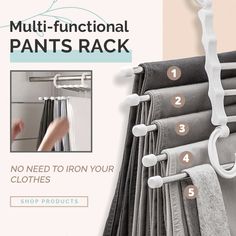 the instructions for how to hang your pants rack