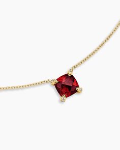 Shop the Petite Chatelaine® Pendant Necklace in 18K Yellow Gold with Garnet and Diamonds, 7mm from David Yurman. Enjoy complimentary shipping on all online orders. Garnet Pendant, Chatelaine, Pendant Gold, David Yurman, Pave Diamonds, Sculptor, Gold Pendant, Lobster Clasp, Garnet