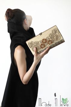 "Floral Wooden Clutch, Silk Clutch, Evening Handbag, Party Clutch, Formal Purse, Modern Bag, Unique Handbag, Floral Pattern Bag , Gift Idea, Modern, elegant design. Create your perfect combination ❀Our wooden bag fits most of your clothing ,and also a wonderful gift for girl friend/mom/daughter/sister ❀100% natural handmade unique and chic handbag. Suitable for parties,dating,travel is also a good gift idea.Very characteristics and fashion bag ❀This is a unique gift 100% handcrafted . Whether yo Formal Purse, Modern Purse, Wooden Clutch, Modern Clutch, Formal Clutch, Silk Clutch, Wooden Bag, Unique Handbag, Pattern Bag