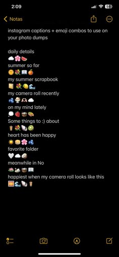 Instagram ideas Captions For Photo Dumbs, Favourite Picture Captions, Lapse Emoji Combos, Classy Emoji Combos, Photo Dump Emojis, Emoji Combos For Boyfriend, Rainy Day Emoji Combo, New Years Emoji Combos, Graduation Emoji Combo