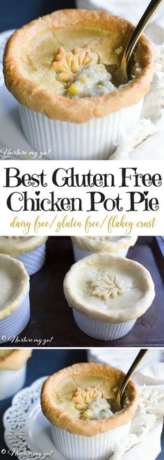 the best gluten free chicken pot pie is ready to be eaten and served