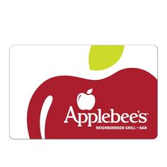 an applebee's neighborhood grill bar logo on a red and white business card