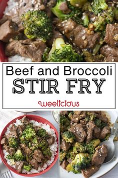 beef and broccoli stir fry with white rice