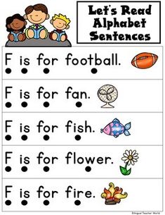 an alphabet worksheet with the words let's read and write in it