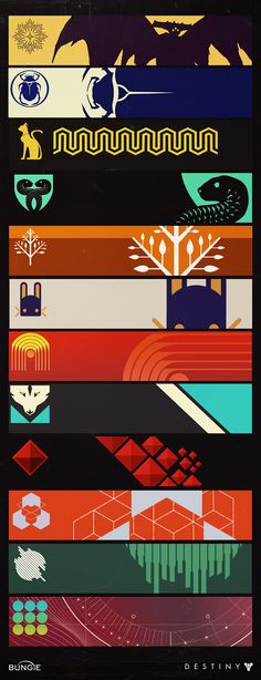 an image of the back side of a poster with many different colors and shapes on it