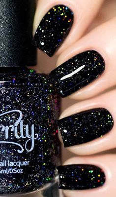 Short Nail Gel Manicure, Short Nail Gel, Sparkly Black Nails, Gel Manicure Ideas, Black Sparkle Nails, Nail Gel Manicure, Unique Manicure, Short Nail Manicure, Nails Styles